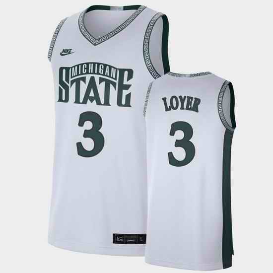 Men Michigan State Spartans Foster Loyer Retro Limited White College Baketball Jersey